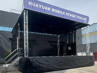 Mobile stage trailers for church Crusades
